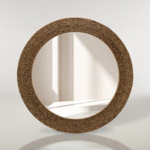 Wall Mirror – Casa Round Rope Wall Mirror, Natural Woven Frame, 60cm Diameter (Copy)