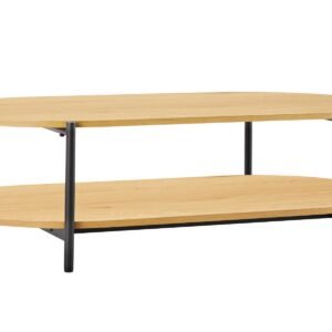 Bergen Oval Coffee Table – Oak Effect 2 Tier Oval Coffee Table