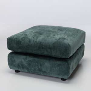 Marley Footstool – Modern Footstool, Premium Green Shimmer Fabric