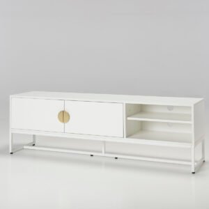 Oslo TV Unit – White 1.6m TV Unit with 2 Doors & Open Storage