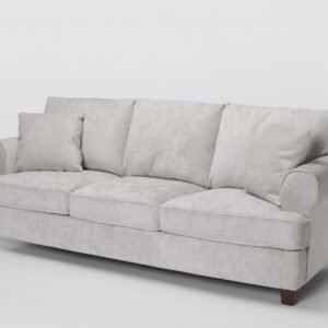 Windsor 3 Seater Sofa – Deluxe Modern 3 Seater Sofa, Light Grey Linen
