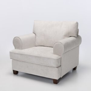 Windsor Armchair – Deluxe Modern Armchair, Stone Linen